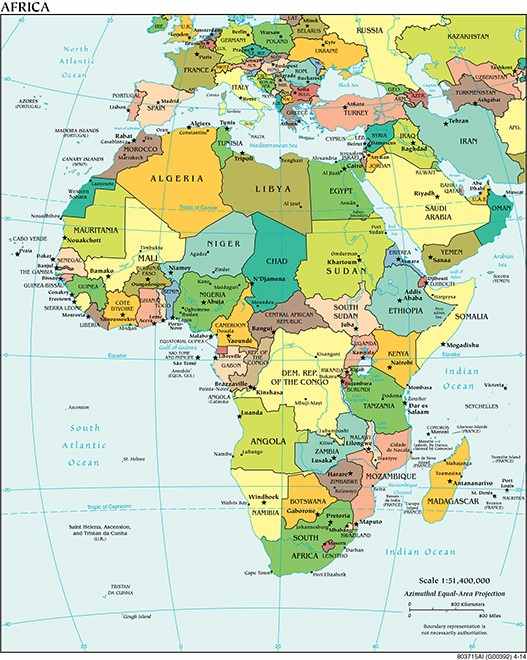 Afrika politická mapa
