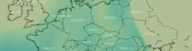 Európa koncentrácia ozónu