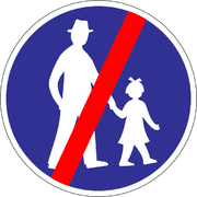 Dopravná značka - Koniec cestičky pre chodcov