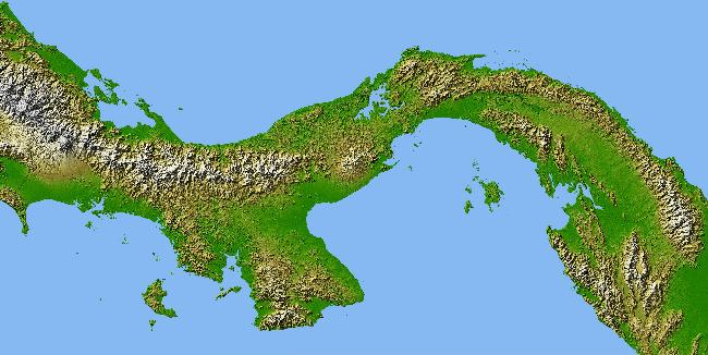 Panama satelitná mapa