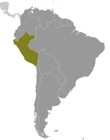 Mapa Peru v Južnej Amerike
