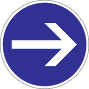Dopravná značka - prikázaný smer jazdy vpravo