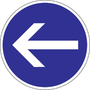 Dopravná značka - prikázaný smer jazdy vľavo 2