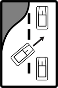Dopravná značka - striedavé radenie (ľavé)
