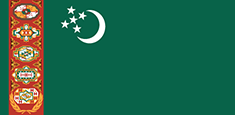 Turkménsko - vlajka Turkménska