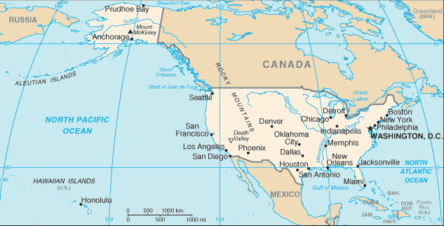 USA mapa
