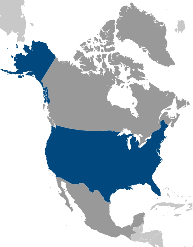 USA mapa v Severnej Amerike