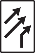 Dopravná značka - usporiadanie jazdných pruhov (pripojenie s pripájacím pruhom)