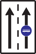 Dopravná značka - vyhradený jazdný pruh
