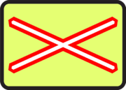 Dopravná značka - výstražný kríž pre železničné priecestie jednokoľajové (so zvýraznením)