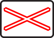 Dopravná značka - výstražný kríž pre železničné priecestie jednokoľajové