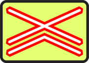 Dopravná značka - výstražný kríž pre železničné priecestie viackoľajové (so zvýraznením)