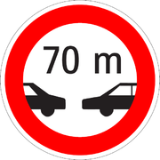 Zákaz jazdy motorových vozidiel vo vzdialenosti kratšej, ako je vyznačené 