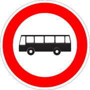 Dopravná značka - zákaz vjazdu autobusov