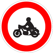 Dopravná značka - zákaz vjazdu motocyklov