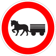 Dopravná značka - zákaz vjazdu záprahových vozidiel