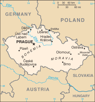 Česká republika – mapa Českej republiky