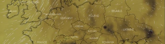 Európa koncentrácia oxidu uhoľnatého