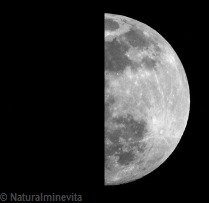 Prvá štvrť - fáza mesiaca, lunárny kalendár - fázy mesiaca